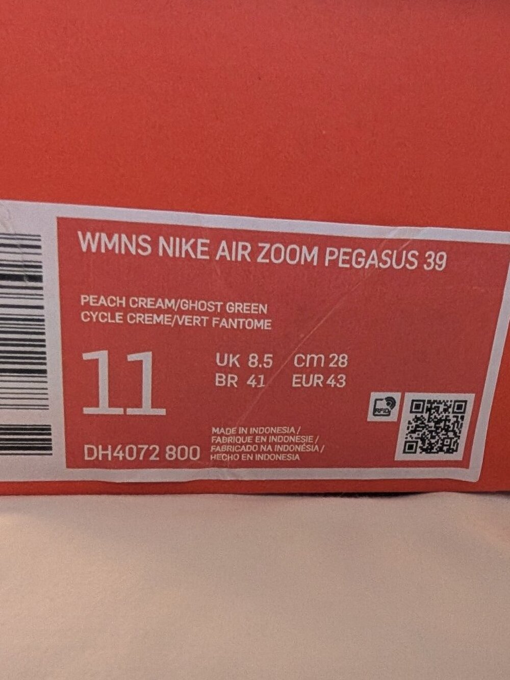 Nike Air Zoom Pegasus 39 Running Shoes, Peach Cream/Ghost Green, Women US 11 - Picture 2 of 9